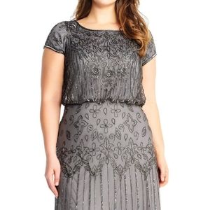 Adrianna Papell Beaded Blouson Gown